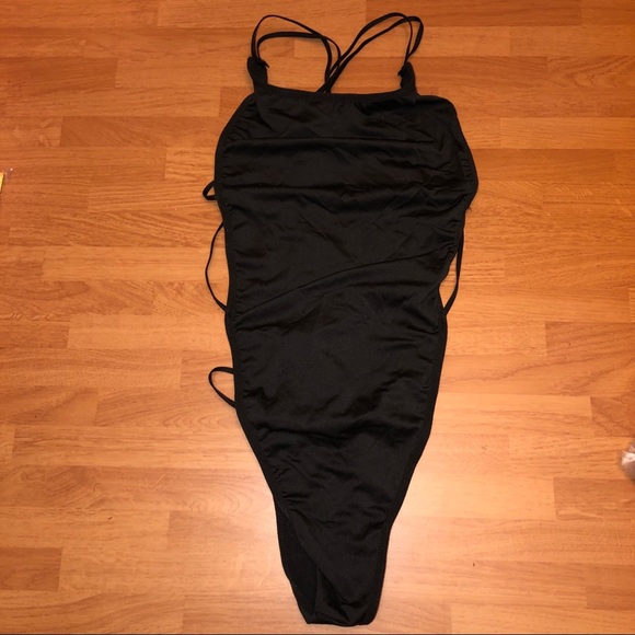 Sexy black strappy back cutout  bodysuit LAST ONE - Picture 8 of 10